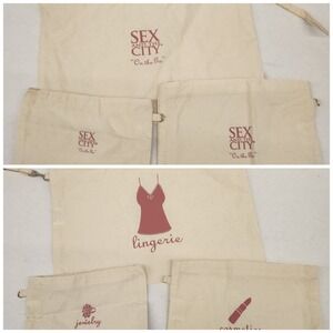 Vintage promo Sex and the City On The Go Cotton Travel Organization Bags Set‎ 3
